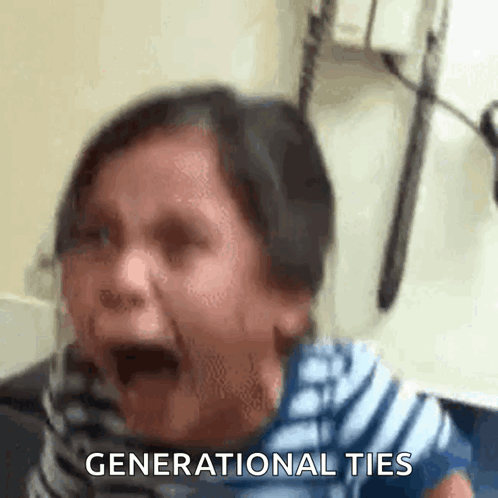 Crying Woman With Generational Ties Text GIF