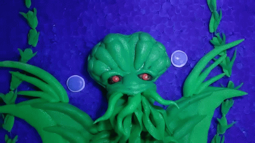 Cthulhu Green Creature Motion Art GIF