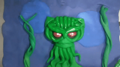 Cthulhu Green Ocean Creature Stop Motion Animation GIF