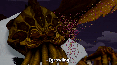 Cthulhu Octopus Head Growling Animation GIF