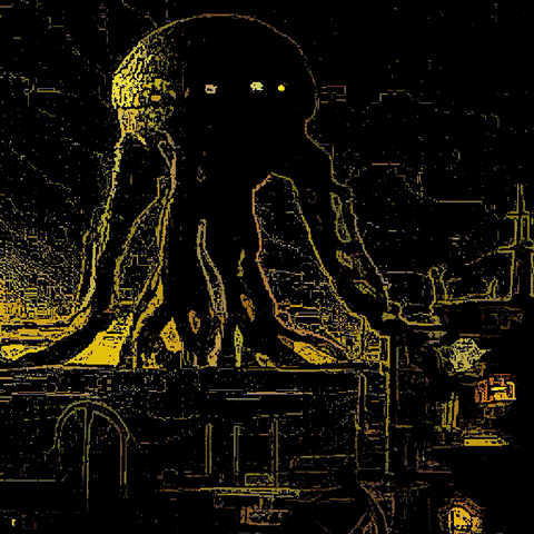 Cthulhu Scary Night Creatures Approaching GIF