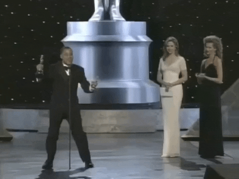 Cuba Gooding Jr Celebrating Oscar Awards Win GIF