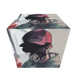 Cube With Boy Wearing Hat