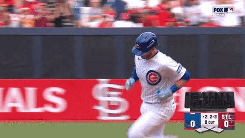 Cubs Baseball Player Running GIF