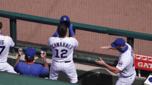 Cubs Bench Players Dancing After Win GIF