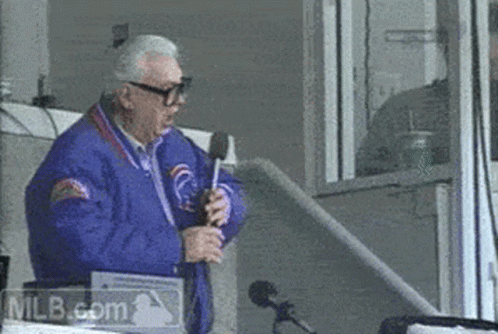 Cubs Commentator Harry Caray Win Speech GIF