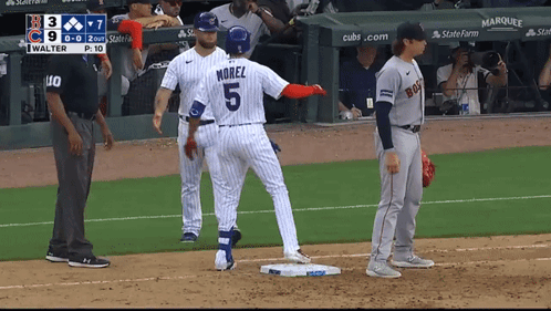 Cubs Player Christopher Morel Congratulate Teammate After Win GIF