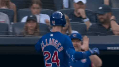 Cubs Player Cody Bellinger Walking Back After Win GIF