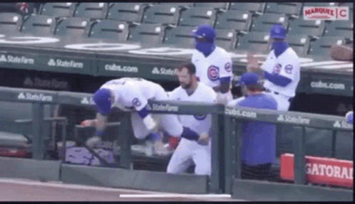 Cubs Player Goofy Win Celebration In The Stands GIF