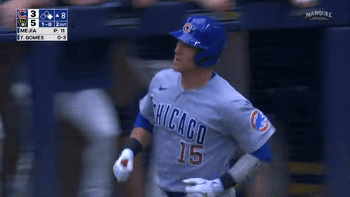 Cubs Player Jersey Number 15 Hyped After Win GIF