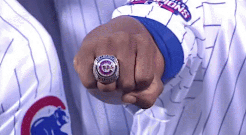 Cubs Players Show Ring After Series Win GIF
