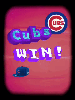 Cubs Win Screen with Blue Hat