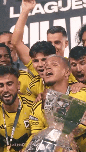 Cucho Hernandez Lifting Trophy GIF