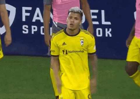 Cucho Hernandez Tapping His Head GIF