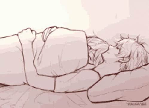Cuddles Anime Couple Sketch GIF