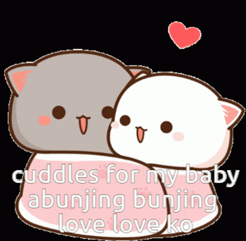 Cuddles For My Baby Mochi Cats GIF