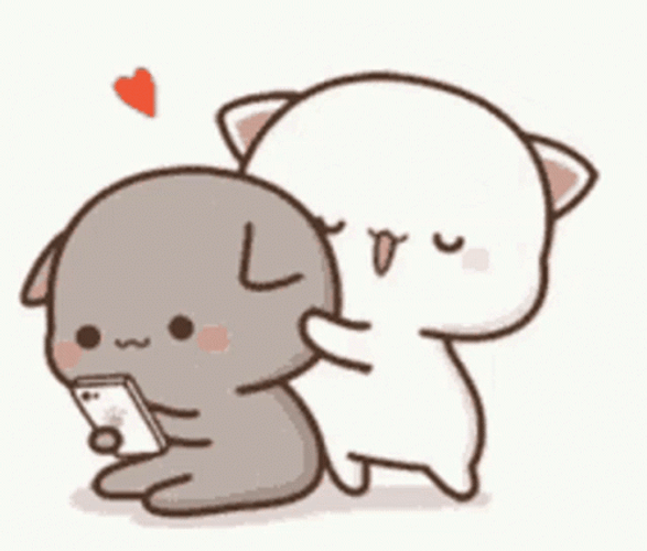 Cuddles I Love Peach Cat GIF