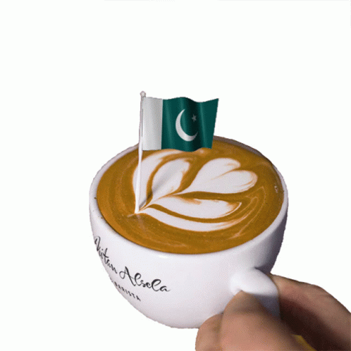 Cup of Cappuccino With Flag