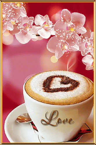 Cup of Cappuccino With Heart Drawn on Foam