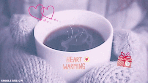Cup of Coffee Saying Heart Warming