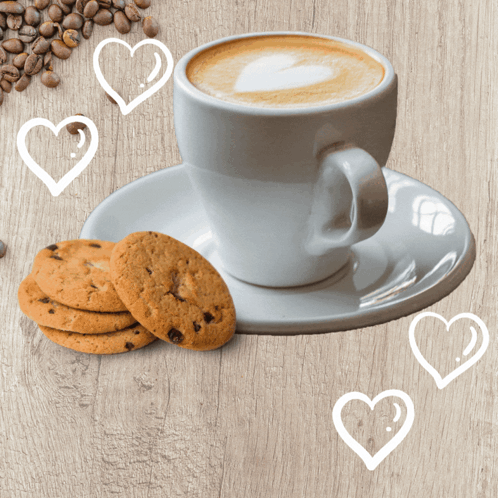 Cup of Coffee with Cookies