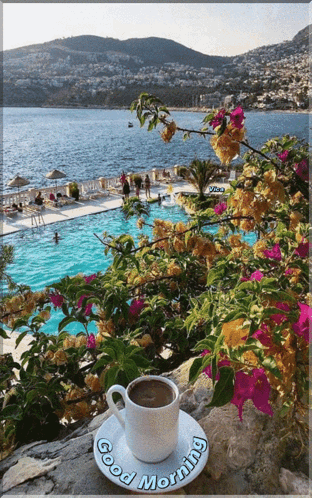 Cup Of Coffee With Good Morning GIF
