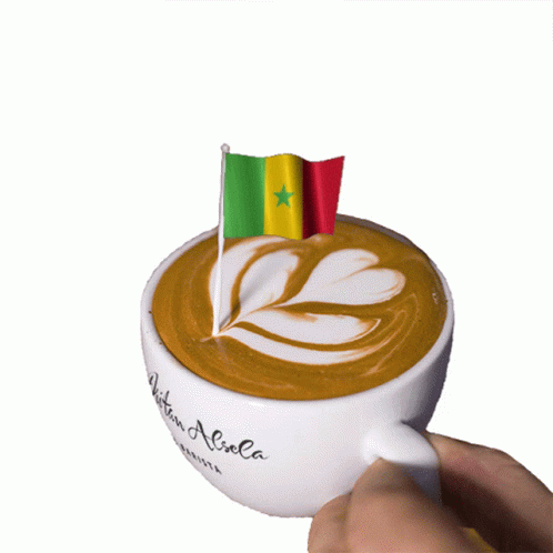 Cup of Coffee With Small Flag