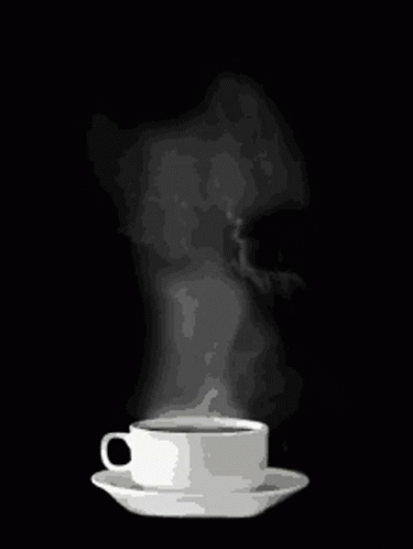 Cup of Coffee With Steam on Black Background