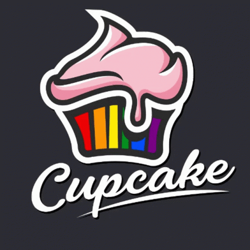 Cupcake Neon Sticker GIF