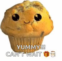 Cupcake With Face Saying Yummy Can't Wait