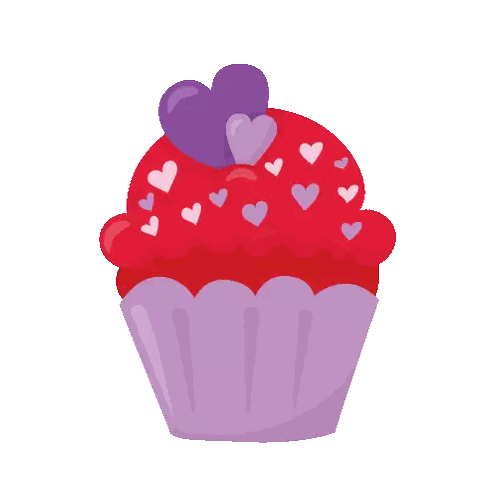Cupcake with Hearts and Arrows
