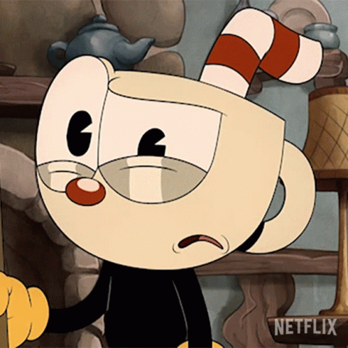 Cuphead Is A Cartoon Character From Netflix And Has Striped Socks On GIF