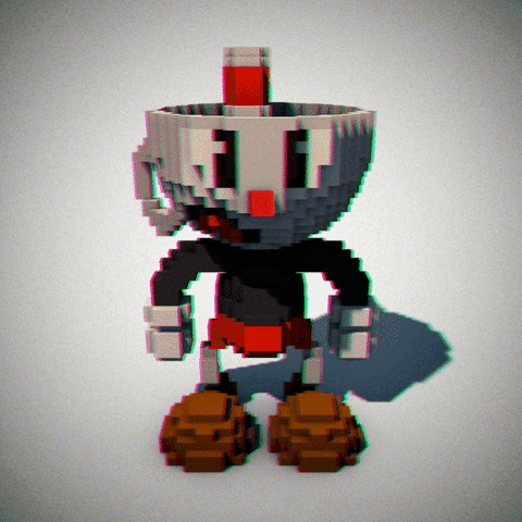 Cuphead Minecraft Turn Around GIF