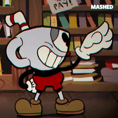Cuphead Waving K Bye GIF