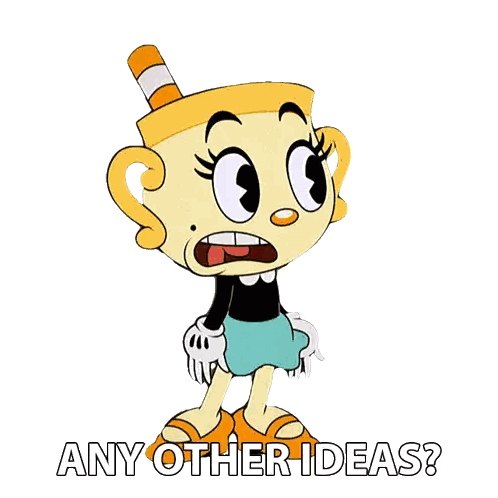 Cuphead with Ideas Below Her