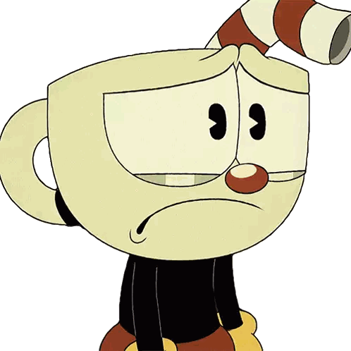 Cuphead With Straw in Mouth