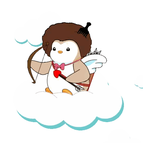 Cupid Flying with Bow and Arrow