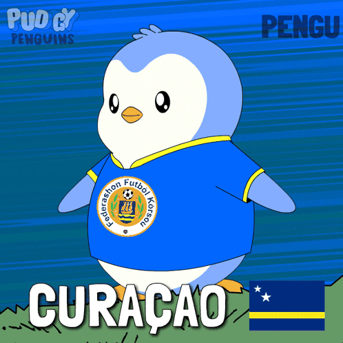 Curaçao Penguin in Blue Shirt