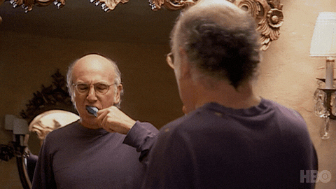 Curb Your Enthusiasm Larry David Brushing Teeth GIF