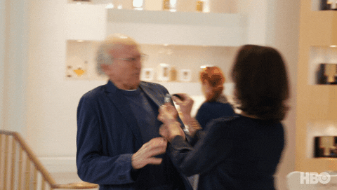 Curb Your Enthusiasm Larry David Pushing Lady GIF