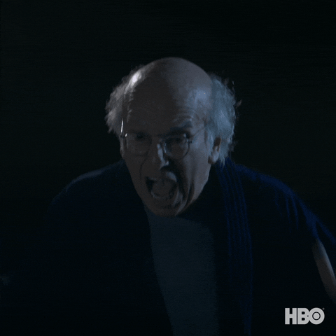 Curb Your Enthusiasm Larry David Screaming Angrily GIF