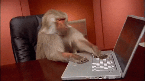 Curious George Laptop Tap GIF