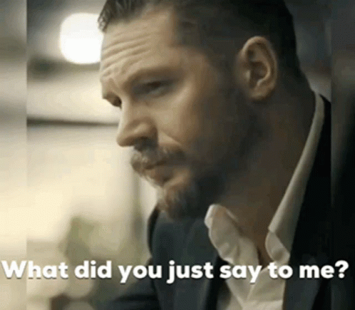 Curious Tom Hardy GIF