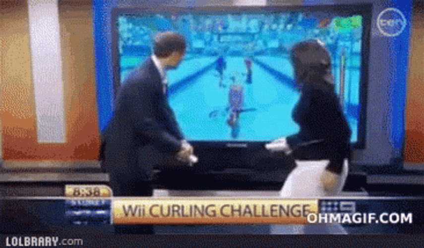 Curling In Wii Game GIF