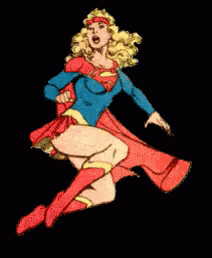 Curly Flying Superwoman GIF