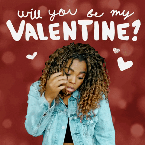 Curly Girl Happy Valentines Day GIF