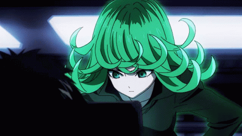 Curly Green Hair Anime Girl Tatsumaki GIF
