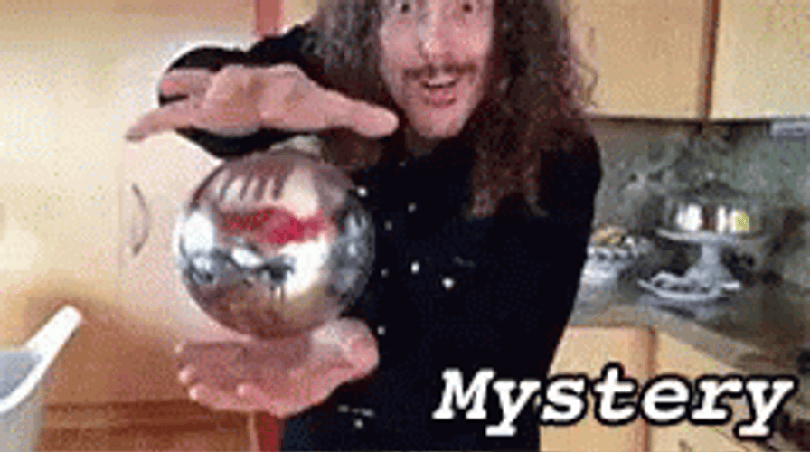 Curly Guy Does Fake Mystery Tricks GIF