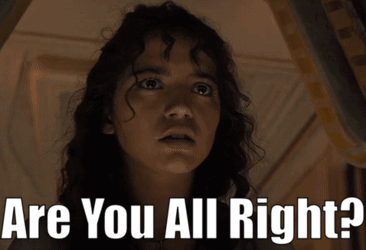 Curly Hair Girl Saying Are You All Right