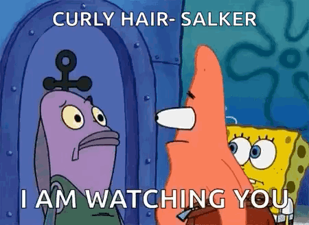 Curly Hair Salker Always Watching You GIF